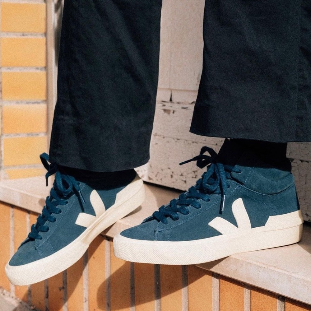 Veja Minotaur Blue Suede High Top Sneakers